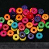 Купить Бусина Шайбочка 01 рондель 8*8*3мм яркий микс цветных (дерево) (50шт.) с доставкой по России