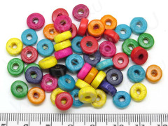 Бусина Шайбочка 01 рондель 8*8*3мм яркий микс цветных (дерево) (50шт.)