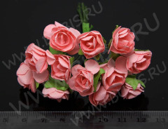 Цветок для декора 01 бумажный 70*10*10мм розово-персиковый (декор)