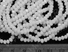 (ОПТ) Бусина кристалл гранёный абакус 3*3*2мм белый полупрозрачный (имитация Сваровски) (5 НИТЕЙ)