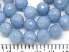 Бусина округлая ГРАНЁНАЯ 10мм Кварцит св.синий (камни)