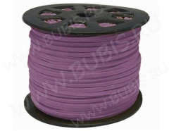 Замшевый шнур 03 плоский 3*1,5мм св.сиреневый (1м)