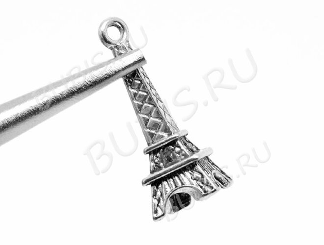 Подвеска Эйфелева башня 09 3D 23*8,5*8мм античное серебро (литьё)