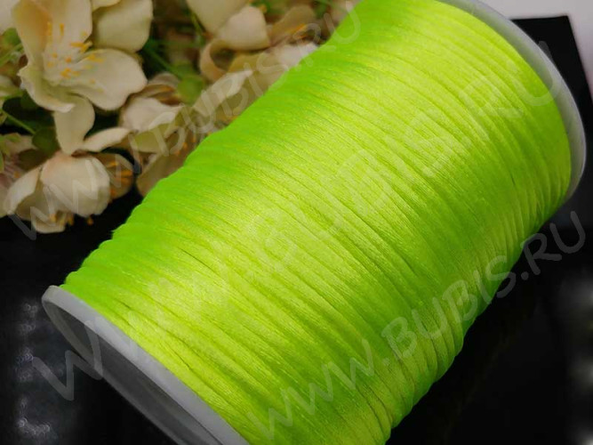 Шёлковый шнур 01 2мм салатовый (1м)