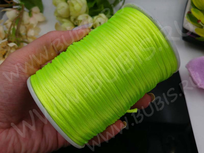 Шёлковый шнур 01 2мм салатовый (1м)