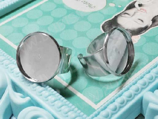 Основа (заготовка) для кольца 153 18мм с сеттингом 20мм цвет платины (Iron)