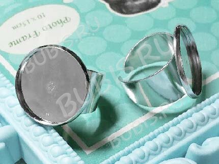 Основа (заготовка) для кольца 153 18мм с сеттингом 20мм цвет платины (Iron)