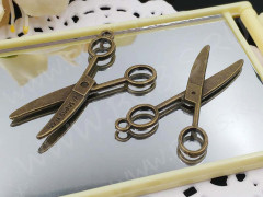 Подвеска Ножницы 09 3D большие 38,5*24,5*2,3мм античное бронза (литьё)