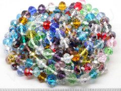 (ОПТ) Бусина кристалл гранёный абакус 8*8*5,5мм МИКС яркий прозрачный (имитация Сваровски) (НИТЬ)