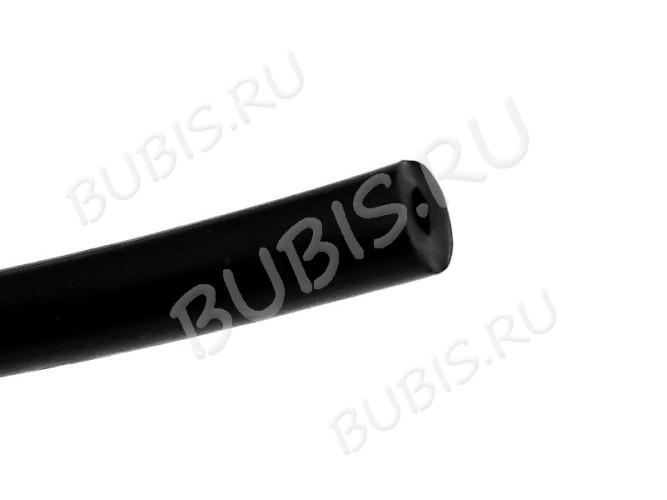 Полиуретановый шнур 15 4мм ПОЛЫЙ (2мм) чёрный (1м)