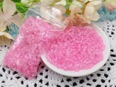 Бисер для проставок 09 2,5-3,5мм прозрачный с розовой серединкой (стекло) (30г)