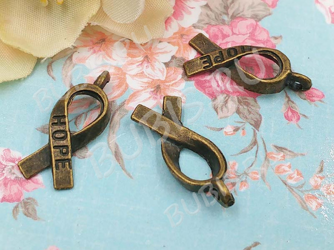 Подвеска Ленточка Hope 18*7,5*3мм античная бронза (литьё)