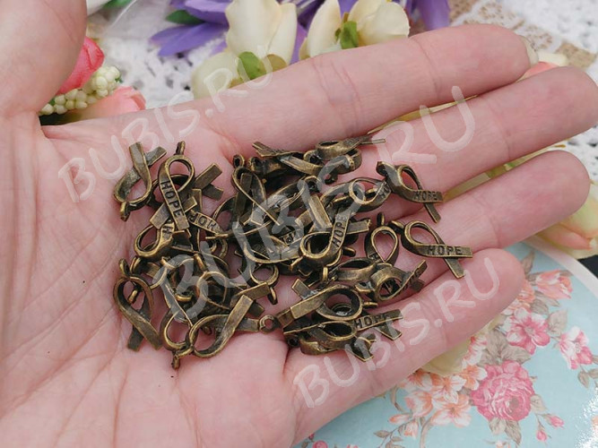 Подвеска Ленточка Hope 18*7,5*3мм античная бронза (литьё)