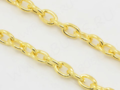 Цепочка I117 звено 4*3мм золотистая (Iron) (50см)