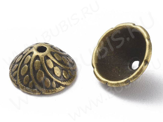 (СКИДКИ!!!) 209 Шапочка-чашечка Лепестки 10*10*5мм античная бронза (литьё) (10шт.)