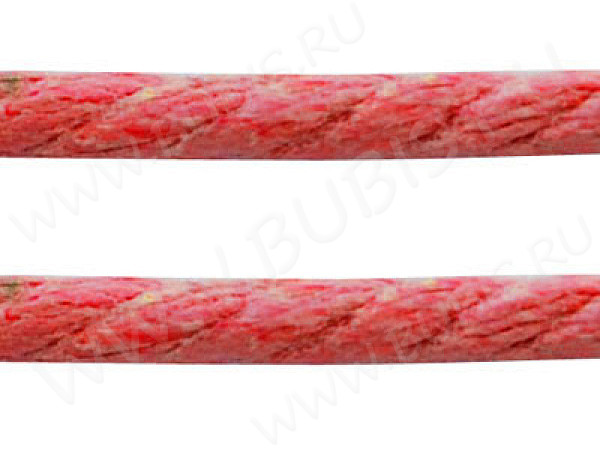Вощёный х/б шнур "канатик" 3мм красный (1м)