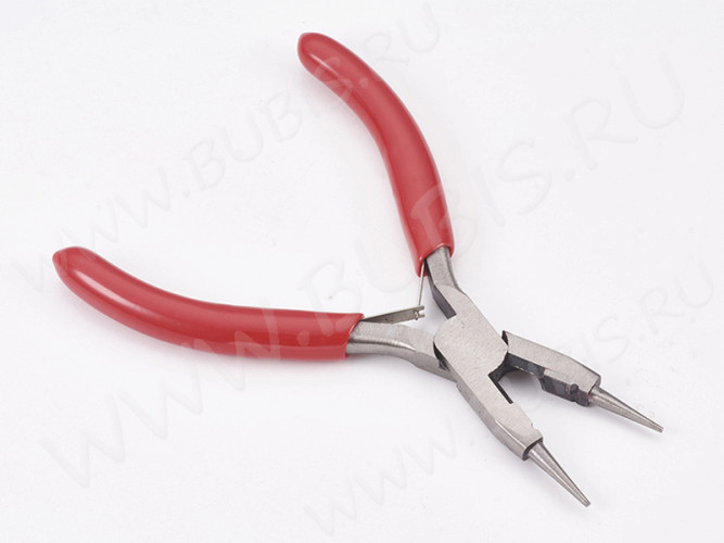 Круглогубцы 22 комбинированные 125мм с красными ручками (инструменты для бижутерии)