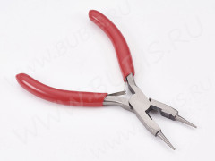 Круглогубцы 22 комбинированные 125мм с красными ручками (инструменты для бижутерии)