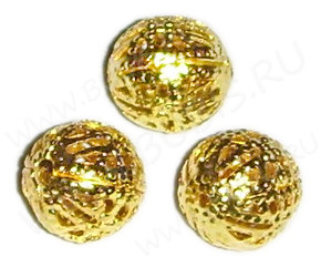 Бусина ажурная 01 "Шарик" 12мм золотистый (Iron) (10шт)
