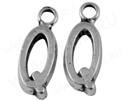 Подвеска буква "Q" 17*7*2,5мм античное серебро (литьё)