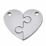 Подвеска Жетон 38 Сердечко из двух половинок 23*21*1,5мм цвет платины (Хирургическая сталь) Купить Подвеска Жетон 38 Сердечко из двух половинок 23*21*1,5мм цвет платины (Хирургическая сталь) с доставкой по России