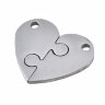 Подвеска Жетон 38 Сердечко из двух половинок 23*21*1,5мм цвет платины (Хирургическая сталь) Купить Подвеска Жетон 38 Сердечко из двух половинок 23*21*1,5мм цвет платины (Хирургическая сталь) с доставкой по России