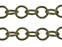 Цепочка I016 округлое звено 6,8*6,8мм античная бронза (Iron) (50см)