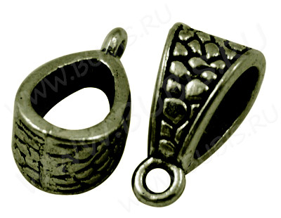 Бусина с петлёй 023 Бейл треугольный 14,5*8*7,5мм античная бронза (литьё)