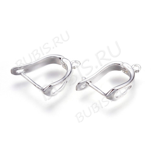 Швензы с английским замком №12 Капля 19*13мм серебристые (Brass)(1 пара)