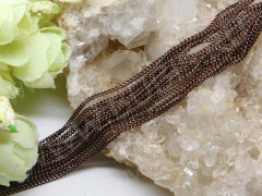 Цепочка I098 простая кручёная тонкая звено 2*1,5мм т.коричневый металлик (Iron) (примерно 90см)