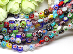 Бусина Миллефиори 08 таблетка Цветочек 8*8*3,5мм МИКС (Millefiori) (10шт.)