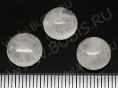 Кабошон каменный 064 Круг 10*10*5мм Белый кварц (Ледяной) (камни)