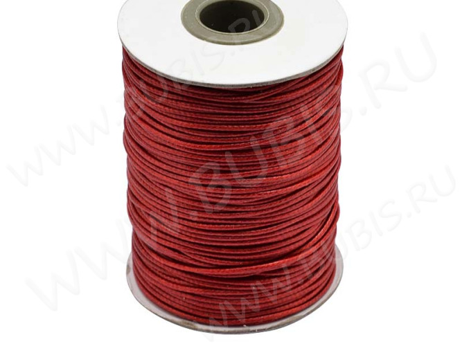 Вощёный полиэстеровый шнур "корейский" 1мм красный (1м)