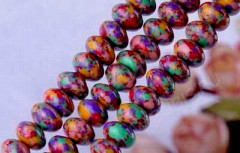 Бусина Абакус 8*8*5,5мм Турквенит мультиколор (01) (камни)