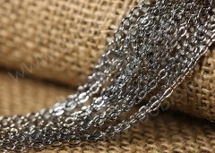 Цепочка C18 с плоским звеном 3*2,5мм цвет платины (Brass) (50см)