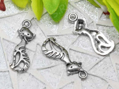 Подвеска Кошка 32 25*9*2,5мм античное серебро (литьё)