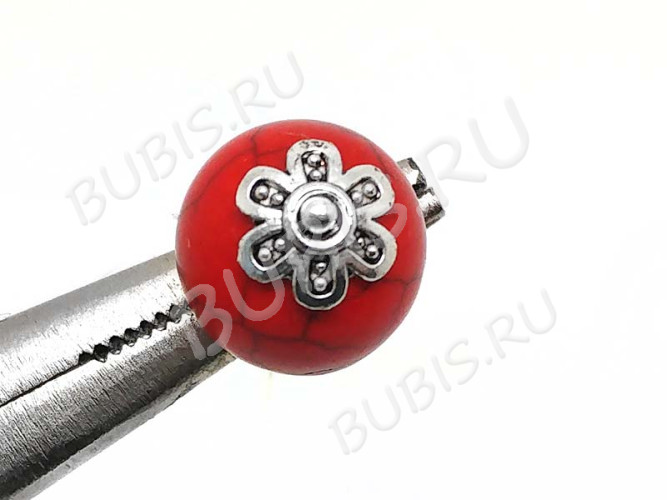 (СКИДКИ!!!) 226 Шапочка Цветочек 7,5*7*1,9мм античное серебро (литьё) (50шт.)