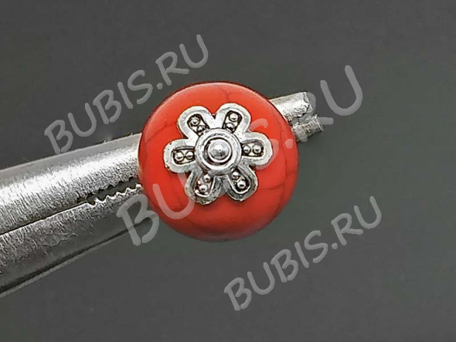 (СКИДКИ!!!) 226 Шапочка Цветочек 7,5*7*1,9мм античное серебро (литьё) (50шт.)