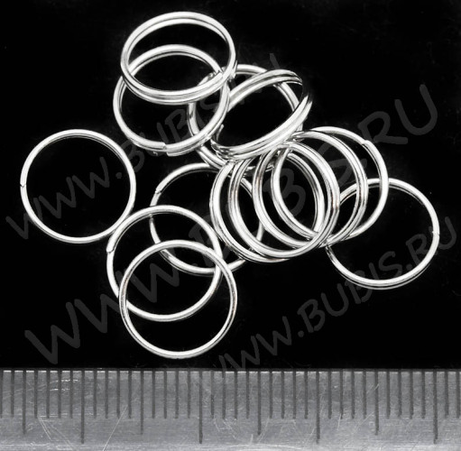 Колечки двойной крутки 10мм серебристые (Iron) (50шт.)