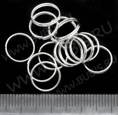 Колечки двойной крутки 10мм серебристые (Iron) (50шт.)
