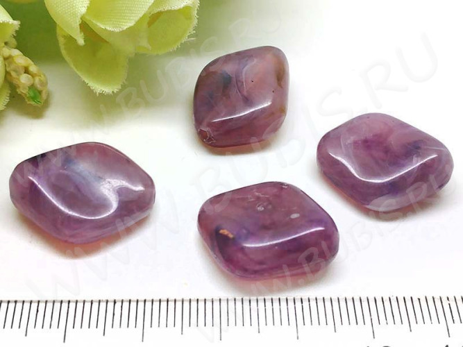 Бусина Ромб 09 20*16*9мм имитация Аметиста (акрил)