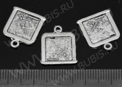 Подвеска Школьная доска 01 двусторонняя 17*14,5*1мм античное серебро (литьё)