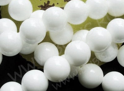 (ОПТ) Бусина округлая 6мм Агат белый пресс. (камни) (НИТЬ)