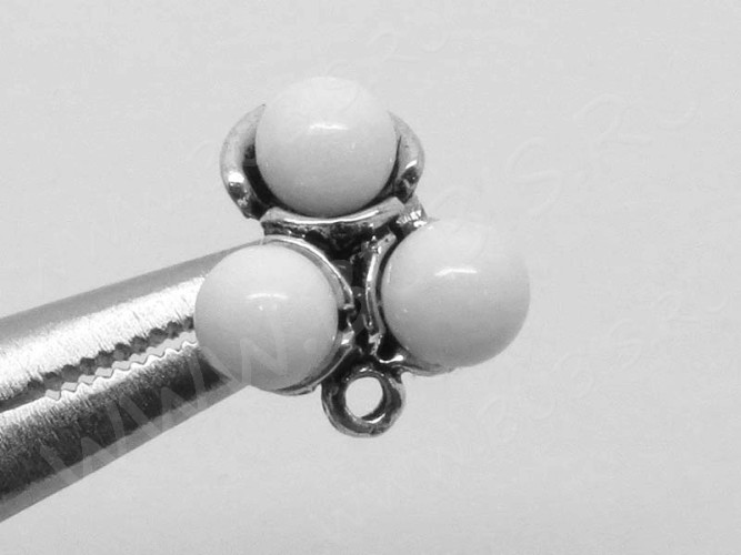 (ОПТ) Бусина округлая 6мм Агат белый пресс. (камни) (НИТЬ)