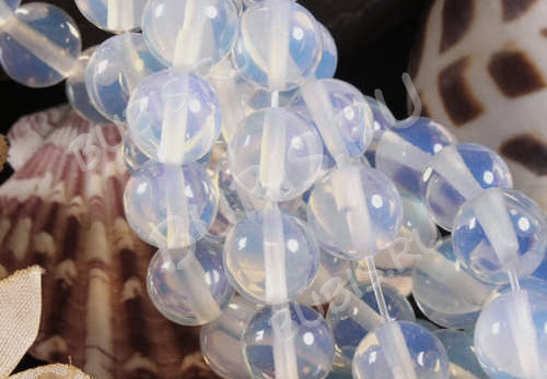 (ОПТ) Бусина округлая 8мм Лунный камень синт. (Опалит) (камни) (НИТЬ)