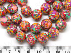 Бусина округлая 12мм Турквенит Мозаика мультиколор 01 (камни)