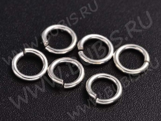 (СКИДКИ!!!) Колечки одинарные серебро 925 5*0,7мм серебристый (Sterling Silver)(10шт)
