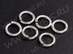 (СКИДКИ!!!) Колечки одинарные серебро 925 5*0,7мм серебристый (Sterling Silver)(10шт)