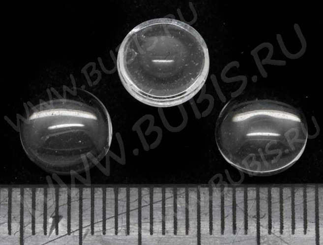 (СКИДКИ!!!) Кабошон стеклянный 36 Круг 8*8*4мм прозрачный (стекло) (10шт.)