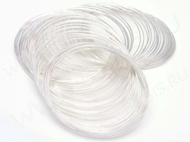 Мемори проволока - пружина - основа для браслета 60*0,8мм серебристая (10 витков)